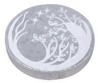 Magiczny sny, selenitowy kadzielnik 10 cm