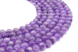 Korale ametystowe 'Purple Light' 10mm na nitce 40cm