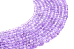 Korale ametystowe 'Purple Light' 4mm na nitce 40cm