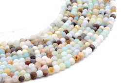 Korale amazonitu 4mm na nitce 40cm