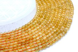 Naturalne koraliki cytrynowe 4mm na nitce 40cm