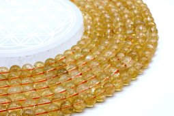 Naturalne koraliki cytrynowe 8mm na nitce 40cm