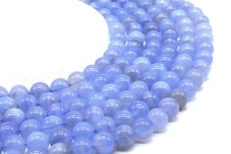 Korale z niebieskiego chalcedonu 'AA' 10mm x 40cm na sznurku