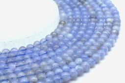 Korale z niebieskiego chalcedonu 'AA' 6mm x 40cm na sznurku