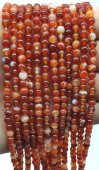 Korale karneolu 4mm na nitce 40cm