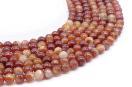 Korale karneolu 8mm na nitce 40cm