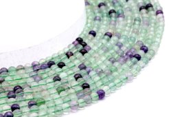 Koraliki fluorytowe Multi Beads 4 mm na nitce 40 cm