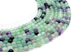 Koraliki fluorytowe Multi Beads 6 mm na nitce 40 cm