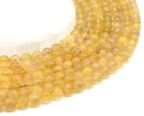 Koraliki z żółtego fluorytu 8 mm na drucie 40 cm