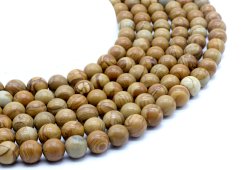 Koraliki z drewna kopalnego 10 mm na nici 40 cm