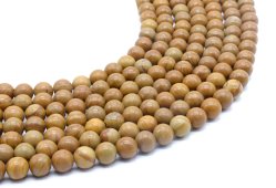 Koraliki z drewna kopalnego 8mm na nici 40cm