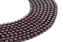 Korale granatowe 6mm na nitce 40cm