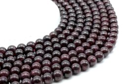 Korale granatowe 8mm na nitce 40cm