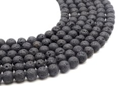 Koraliki lawowe 10mm na nitce 40cm