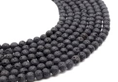 Koraliki lawowe 8mm na nitce 40cm