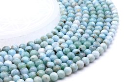 Koraliki Larimar o średnicy 6mm na nitce 40cm