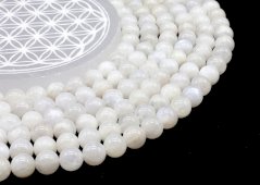 Koraliki White Moon Beads AA 10 mm na sznurku 40 cm