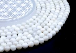Koraliki White Moon Beads AA 8 mm na sznurku 40 cm