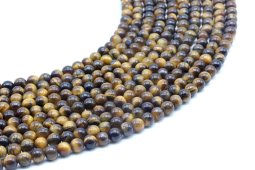 Koraliki tygrysie oko 4mm na nitce 40cm