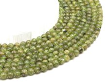 Koraliki peridotowe 6 mm na drucie 40 cm