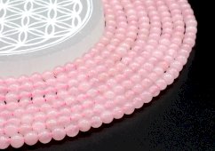 Koraliki z różowego kwarcu 6 mm na nici 40 cm