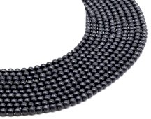 Koraliki szungitowe 4mm na drucie 40cm