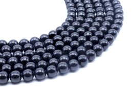 Koraliki z czarnego turmalinu 10 mm na 40 cm