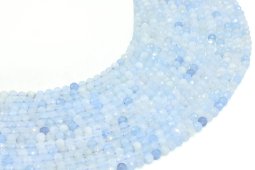 4 mm fasetowane koraliki akwamarynu na sznurze o długości 40 cm
