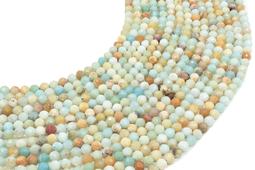 4 mm fasetowane koraliki amazonitu na sznurze o długości 38 cm