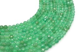 6 mm fasetowane koraliki zielonego awenturynu na sznurze o długości 38 cm