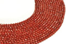 4mm fasetowane koraliki karneolu na sznurze o długości 40 cm