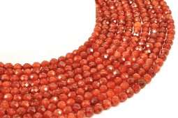6mm fasetowane koraliki karneolu na sznurze o długości 40 cm