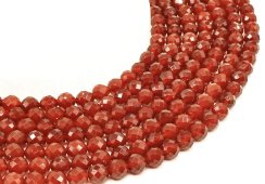 8mm fasetowane koraliki karneolu na sznurze o długości 40 cm