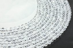 6mm fasetowane koraliki z kryształu górskiego na sznurze o długości 40 cm