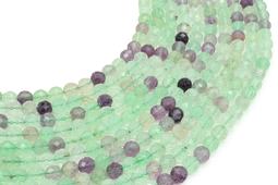 6 mm fasetowane koraliki fluorytu Multi na sznurze o długości 38 cm