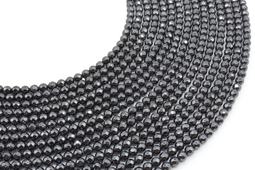 4 mm fasetowane koraliki hematytu na sznurze o długości 38 cm