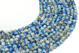 6mm fasetowane koraliki K2 Jasper na sznurku 40cm