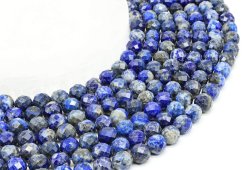 8mm fasetowane koraliki Lapis Lazuli na 40cm nici