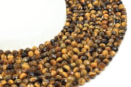 6mm fasetowane koraliki tygrysie oko na sznurku 40cm