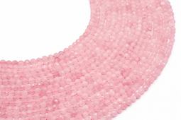 4 mm fasetowane koraliki kwarcu różowego na sznurze o długości 38 cm