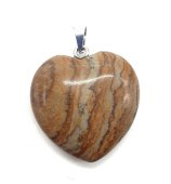 Wisiorek z jaspisu krajobrazowego w kształcie serca 2,5 cm