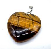Wisiorek serce tygrysie oko 2,5 cm