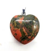 Wisiorek serce unakit 2,5 cm