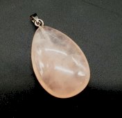 Wisiorek łezka z kwarcu różowego 3 cm