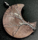 Wisiorek Drzewo Życia Księżyca - Kwarc różowy 3,5 cm