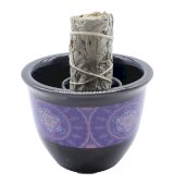 Ceramiczna miska fumigacyjna Metatron, czarna, 9 cm