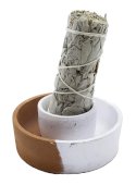 Dwukolorowy terakotowy piecyk szałwiowy 9 cm