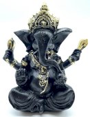 Czarna żywiczna figurka Ganesha 13 cm