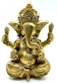 Złota żywiczna statuetka Ganesha 13 cm
