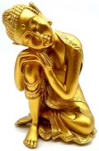 Żywiczna figurka Buddy, złota, 28 cm